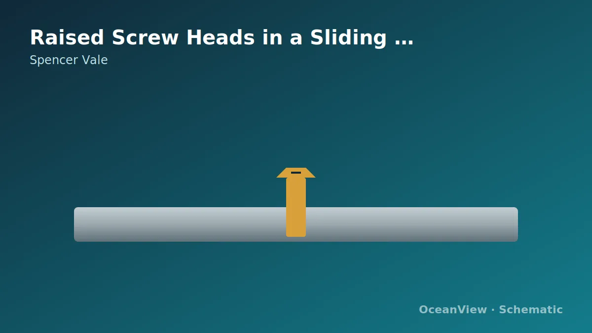 A wheel path approaching a raised fastener head on a rail.