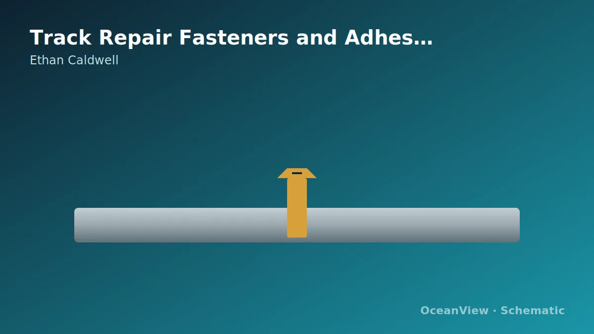 Fastener and adhesive symbols beside a supported running surface.