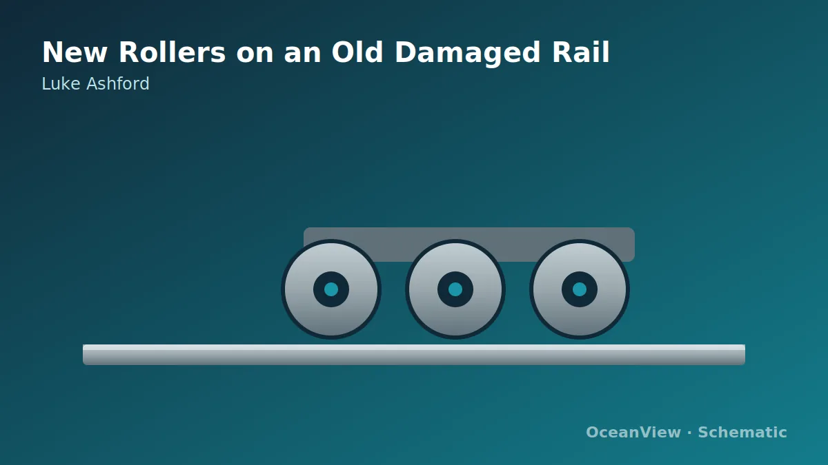 New tandem wheels above an illustrative uneven running rail.