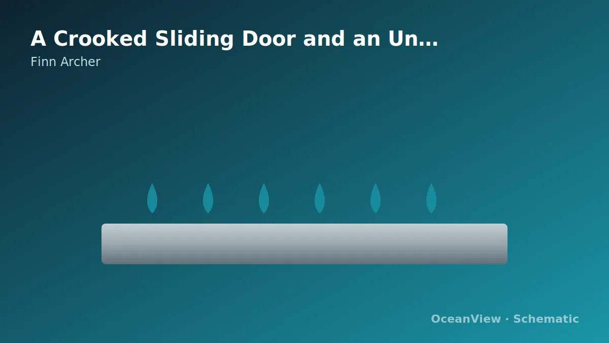A tilted panel showing unequal upper and lower closing gaps.