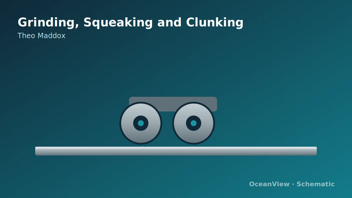 Three illustrative sound patterns for grinding, squeaking and clunking.