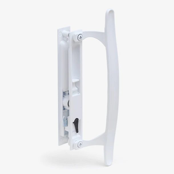 A sliding door handle and lock set
